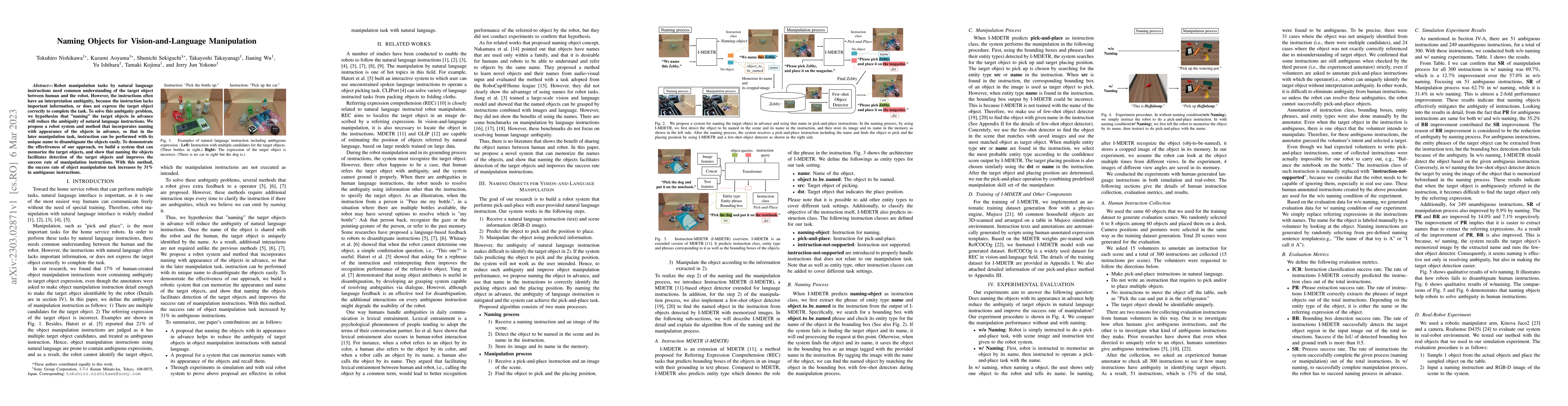 Thumbnail for Naming Objects for Vision-and-Language Manipulation