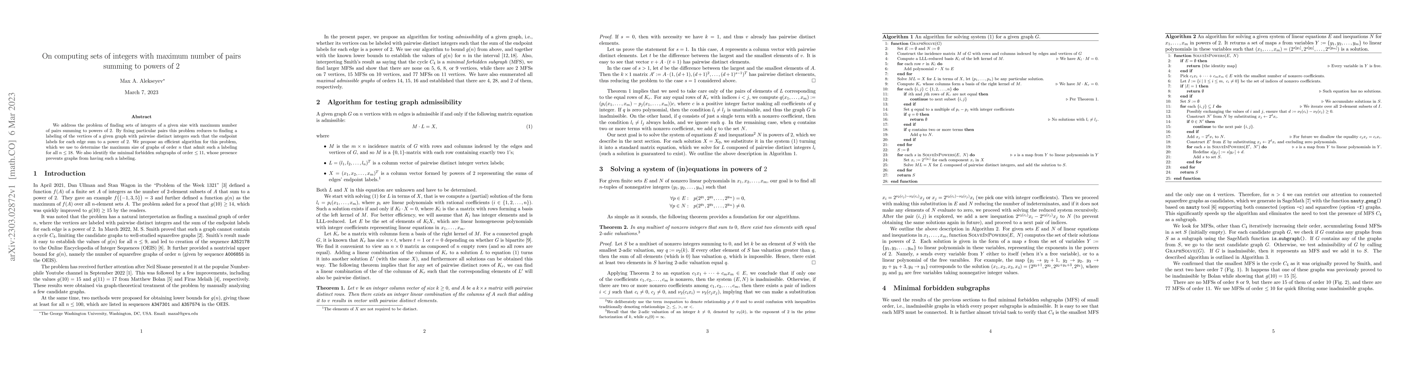 Thumbnail for On computing sets of integers with maximum number of pairs summing to
  powers of 2