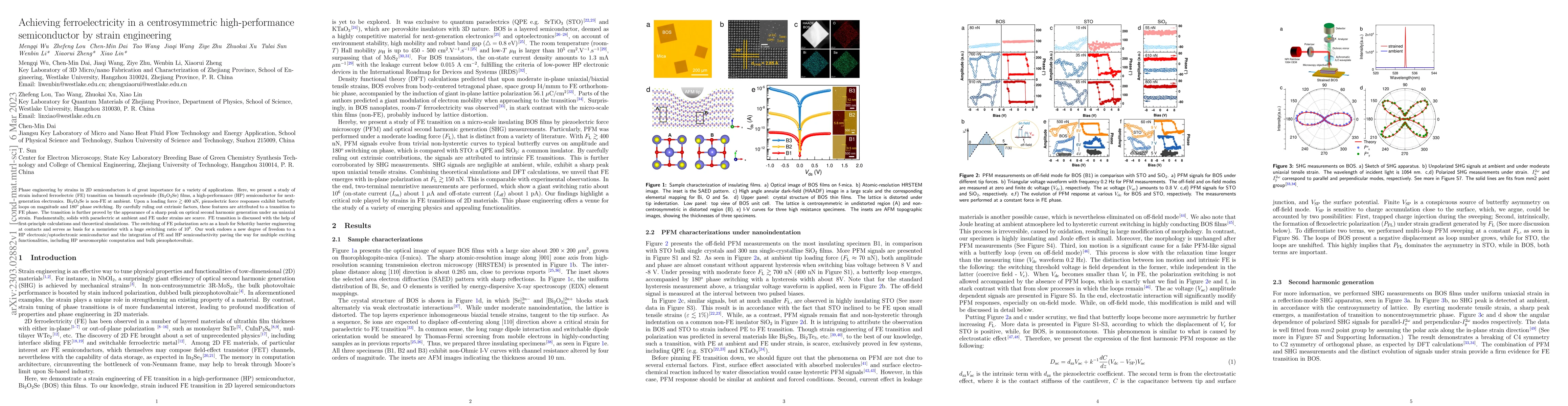 Thumbnail for Achieving ferroelectricity in a centrosymmetric high-performance
  semiconductor by strain engineering