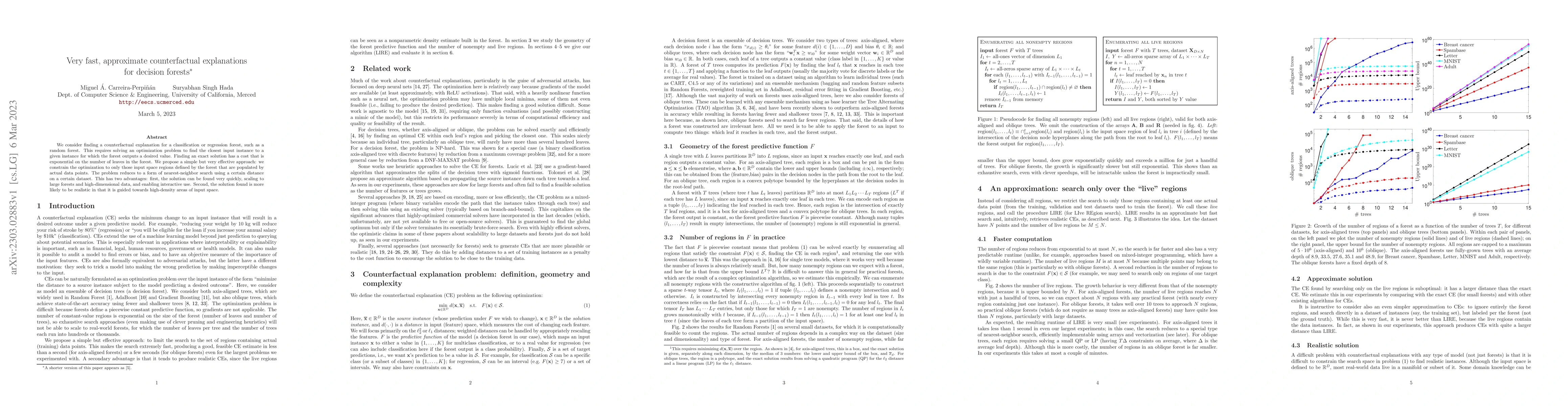 Thumbnail for Very fast, approximate counterfactual explanations for decision forests