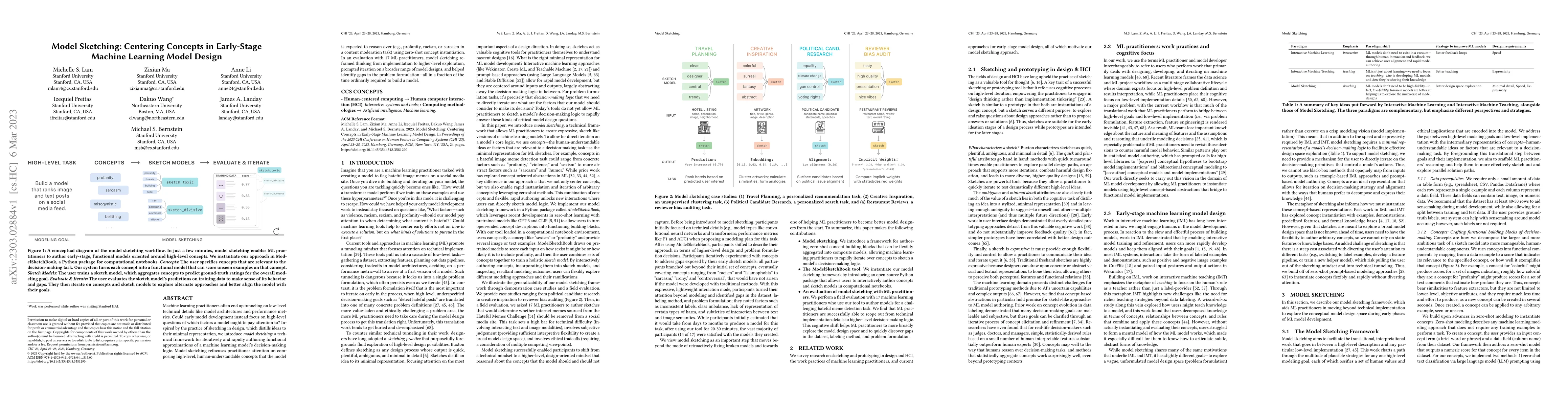 Thumbnail for Model Sketching: Centering Concepts in Early-Stage Machine Learning
  Model Design