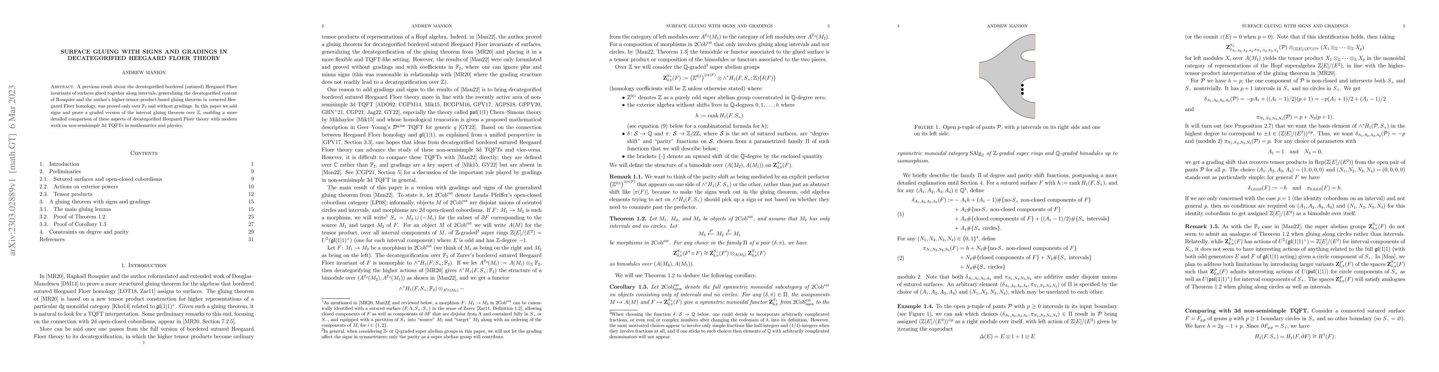 Thumbnail for Surface gluing with signs and gradings in decategorified Heegaard Floer
  theory
