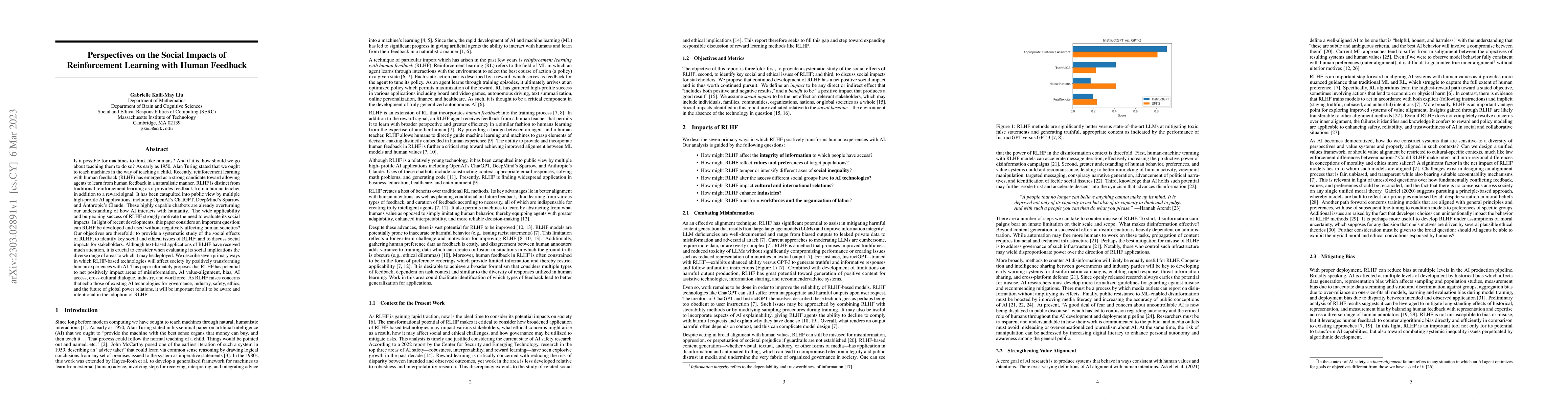 Thumbnail for Perspectives on the Social Impacts of Reinforcement Learning with Human
  Feedback