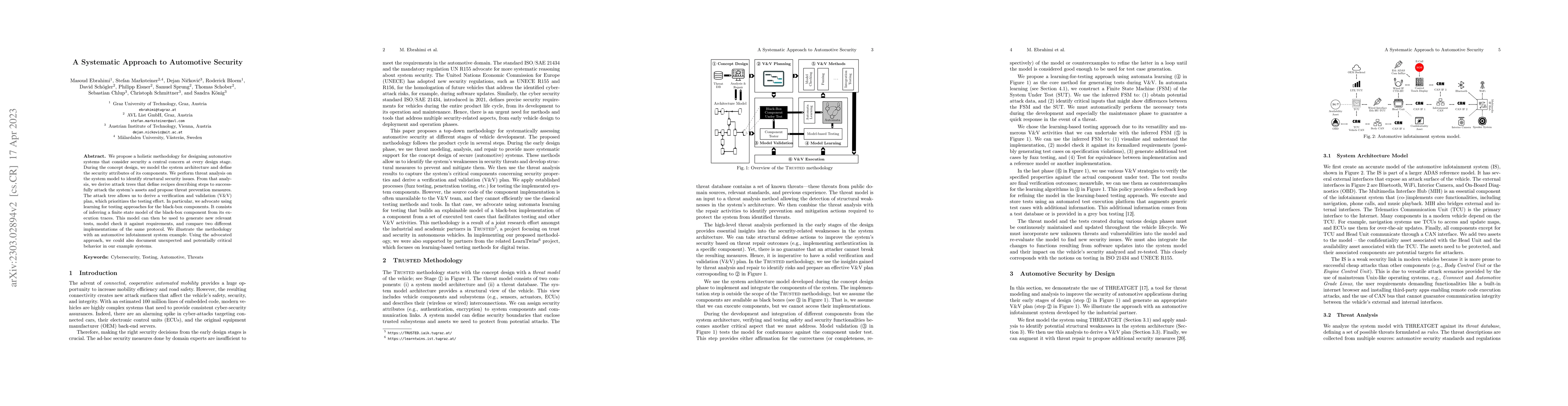 Thumbnail for A Systematic Approach to Automotive Security