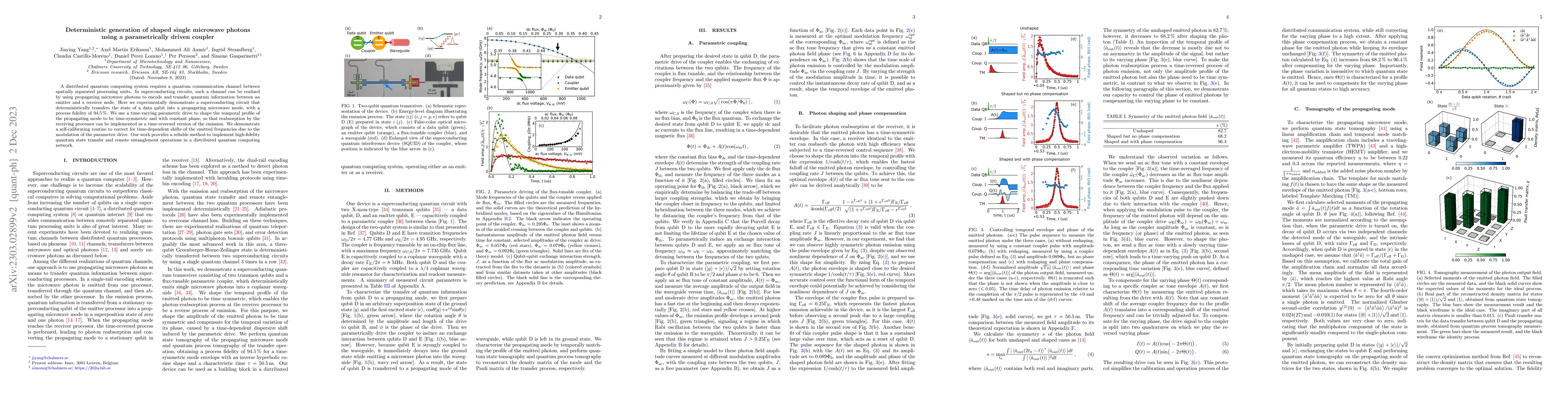 Thumbnail for Deterministic generation of shaped single microwave photons using a
  parametrically driven coupler