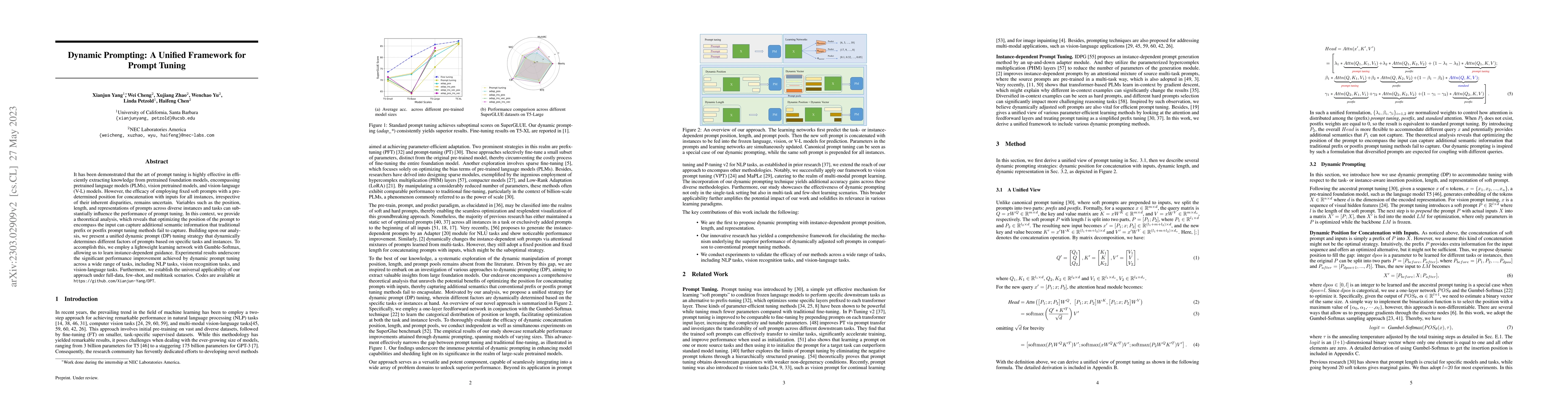 Thumbnail for Dynamic Prompting: A Unified Framework for Prompt Tuning