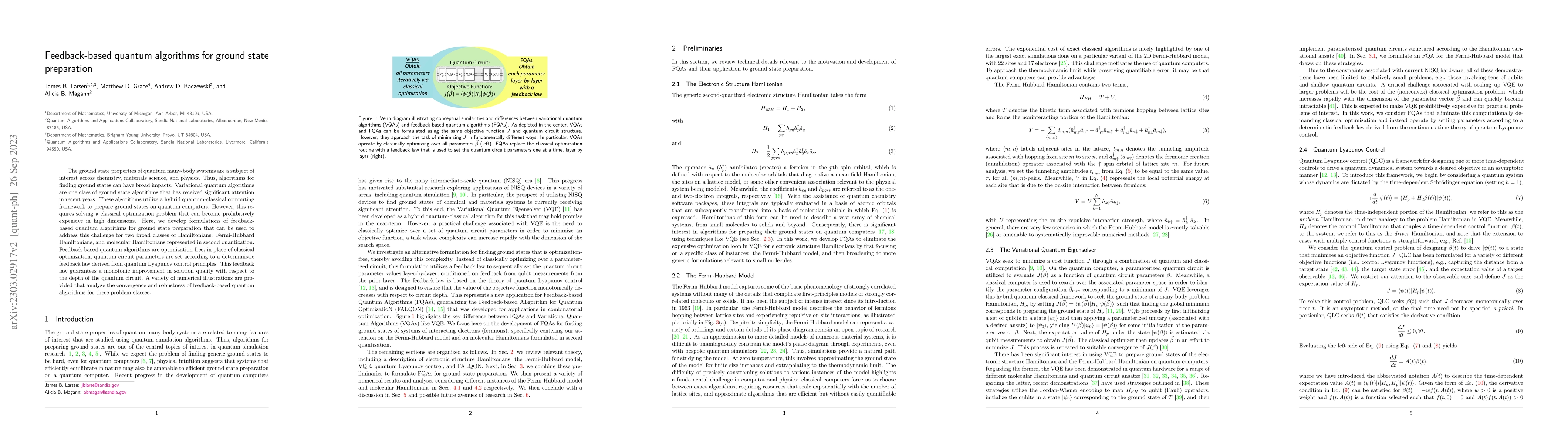 Thumbnail for Feedback-based quantum algorithms for ground state preparation