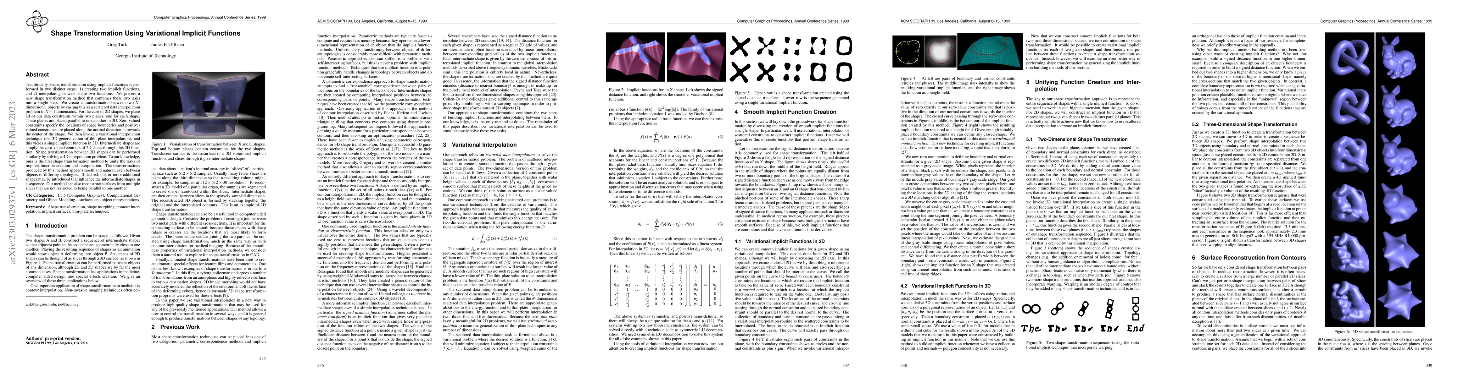 Thumbnail for Shape Transformation Using Variational Implicit Functions