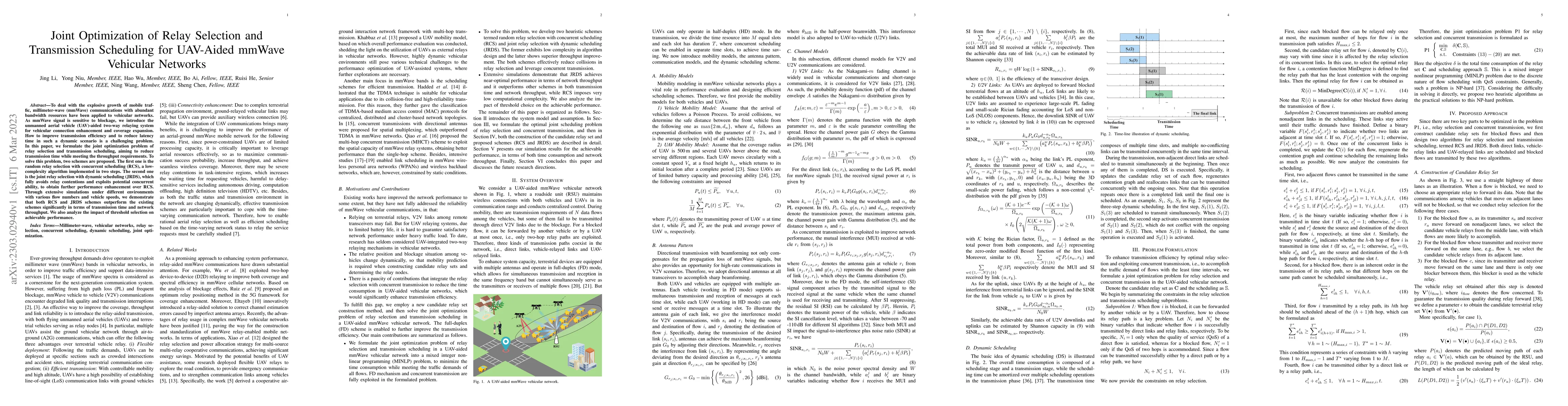 Thumbnail for Joint Optimization of Relay Selection and Transmission Scheduling for
  UAV-Aided mmWave Vehicular Networks