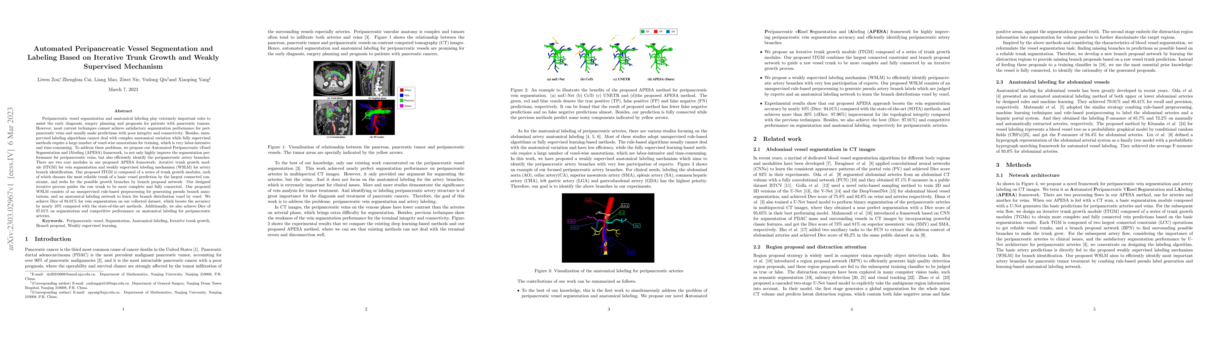 Thumbnail for Automated Peripancreatic Vessel Segmentation and Labeling Based on
  Iterative Trunk Growth and Weakly Supervised Mechanism