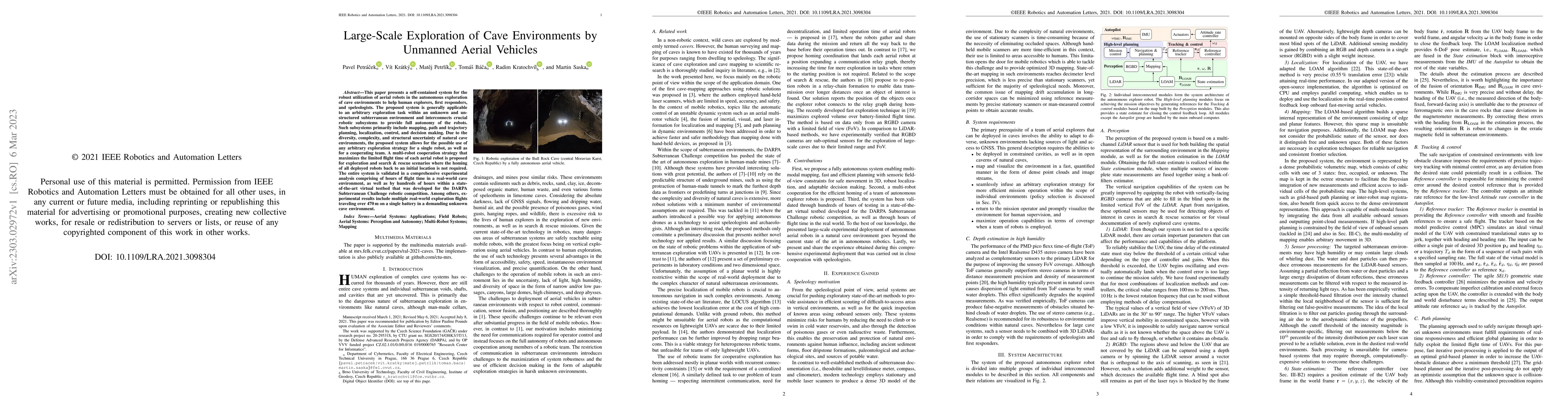 Thumbnail for Large-Scale Exploration of Cave Environments by Unmanned Aerial Vehicles