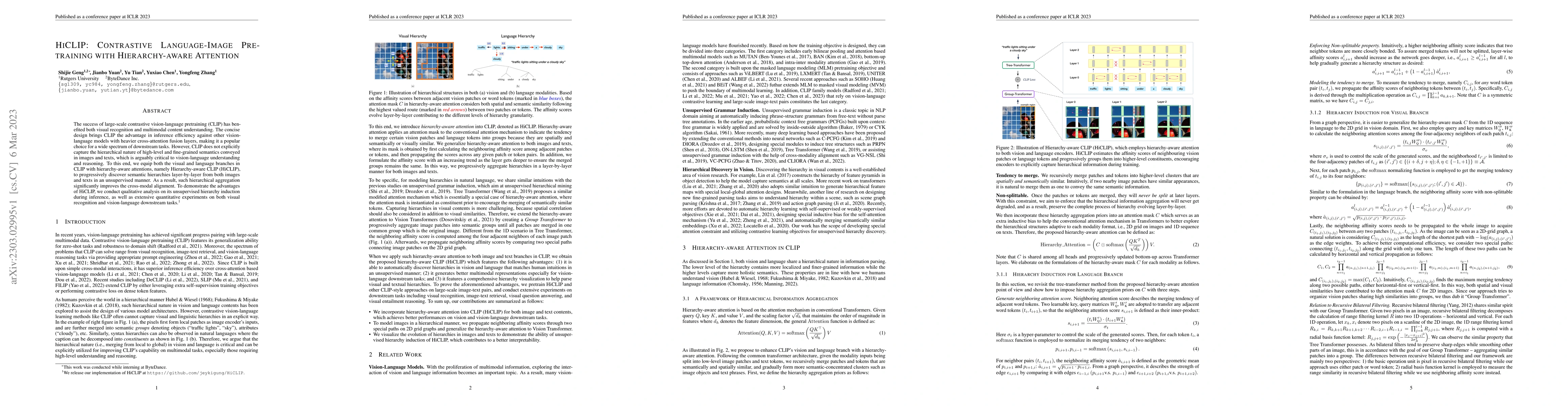 Thumbnail for HiCLIP: Contrastive Language-Image Pretraining with Hierarchy-aware
  Attention