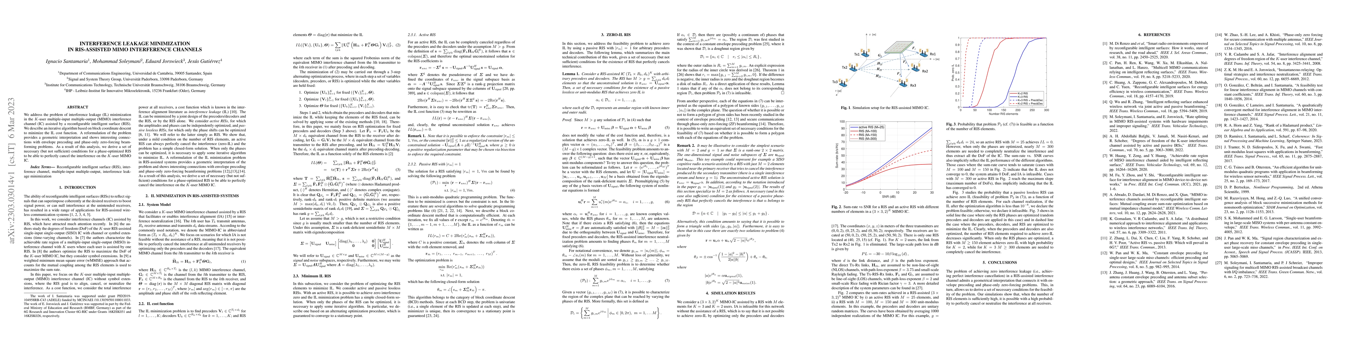 Thumbnail for Interference Leakage Minimization in RIS-assisted MIMO Interference
  Channels