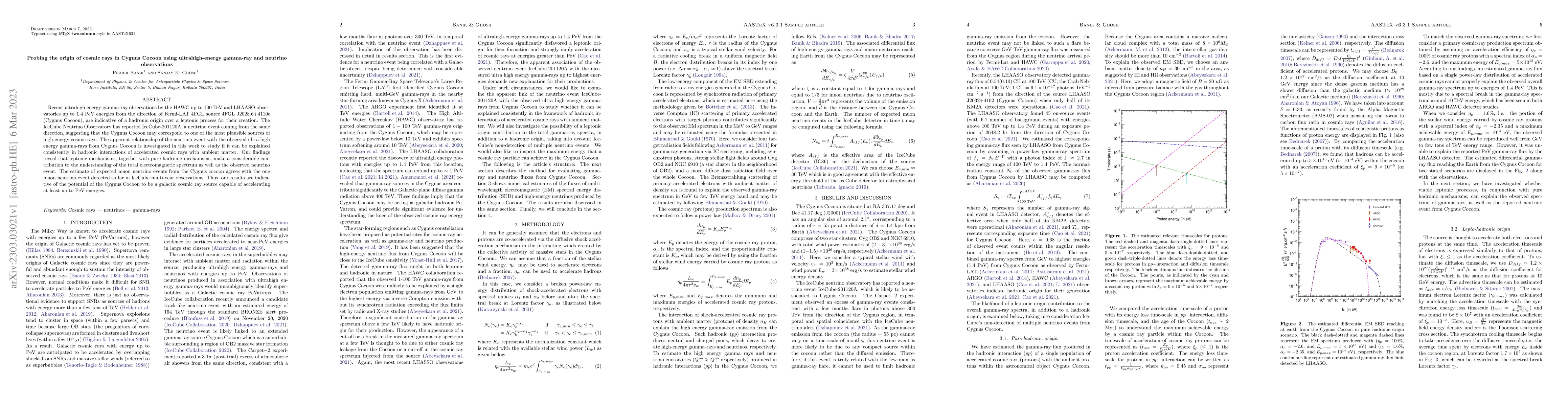 Thumbnail for Probing the origin of cosmic rays in Cygnus Cocoon using
  ultrahigh-energy gamma-ray and neutrino observations