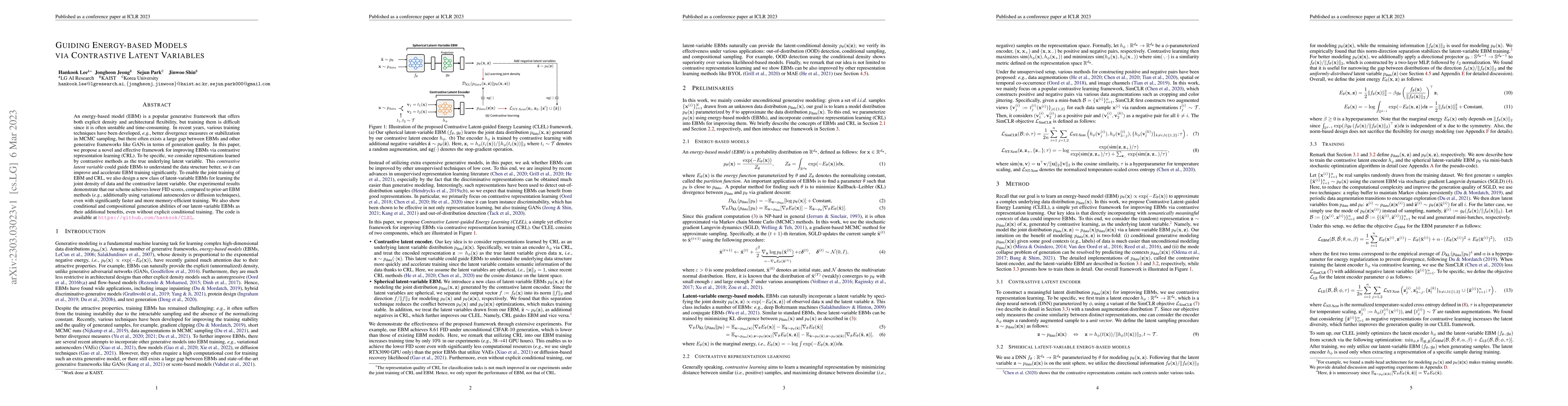 Thumbnail for Guiding Energy-based Models via Contrastive Latent Variables