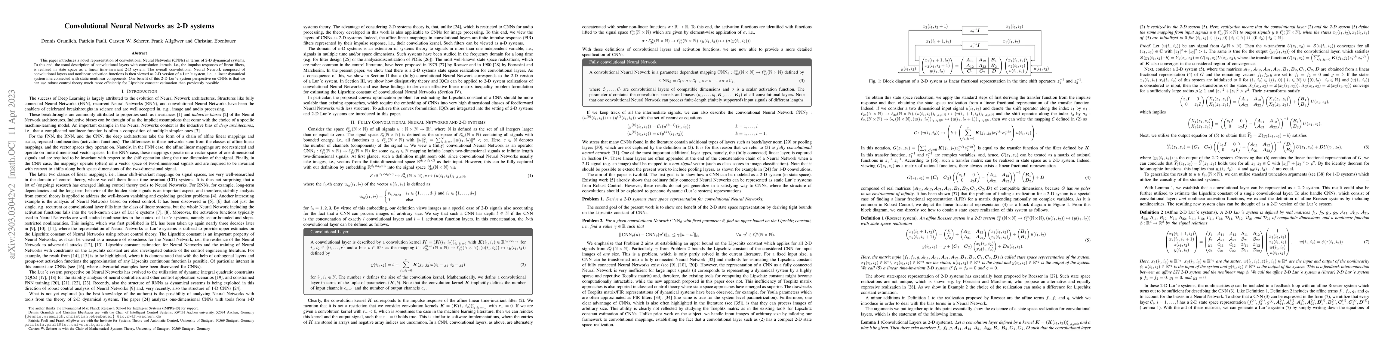 Thumbnail for Convolutional Neural Networks as 2-D systems