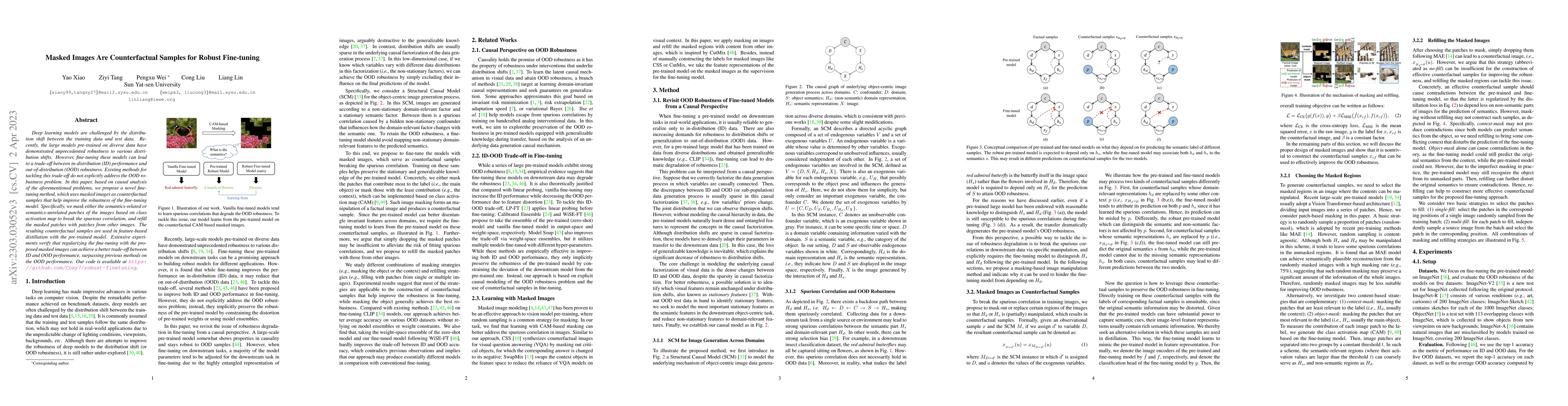 Thumbnail for Masked Images Are Counterfactual Samples for Robust Fine-tuning