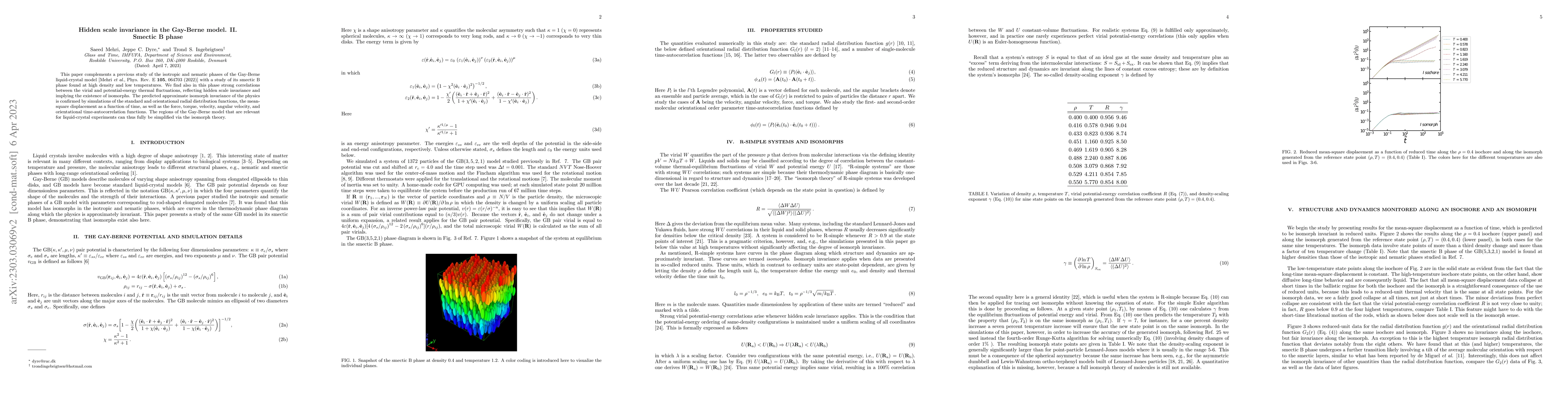 Thumbnail for Hidden scale invariance in the Gay-Berne model. II. Smectic B phase
