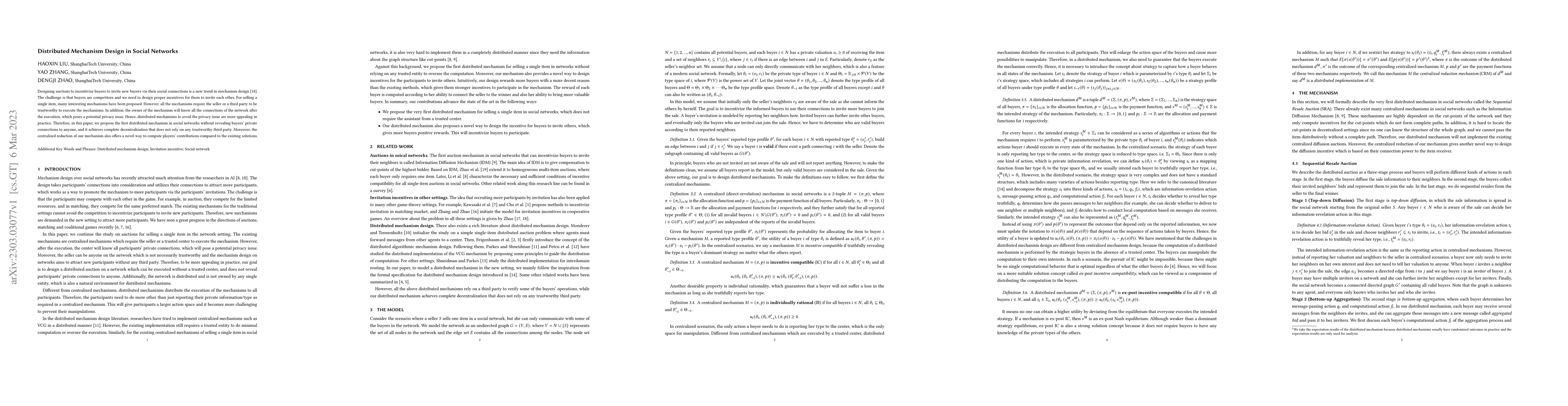 Thumbnail for Distributed Mechanism Design in Social Networks