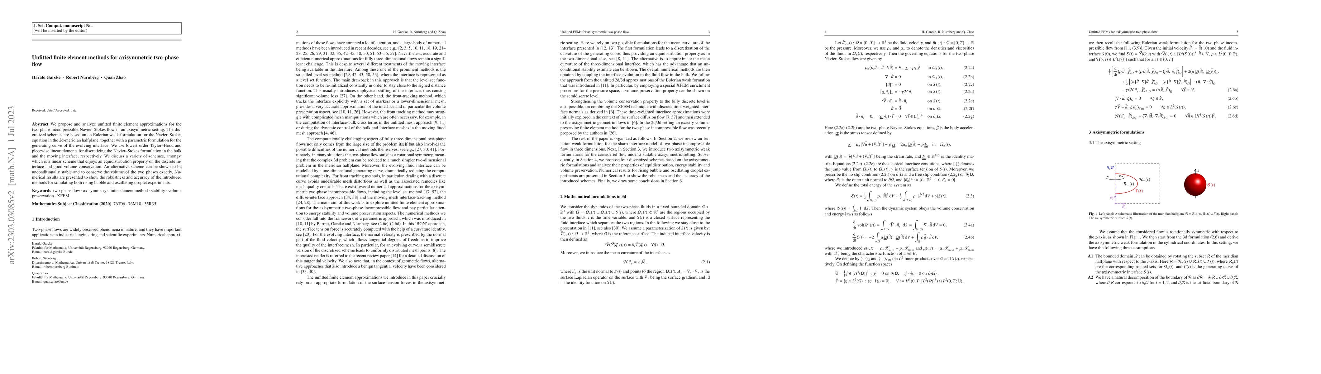 Thumbnail for Unfitted finite element methods for axisymmetric two-phase flow