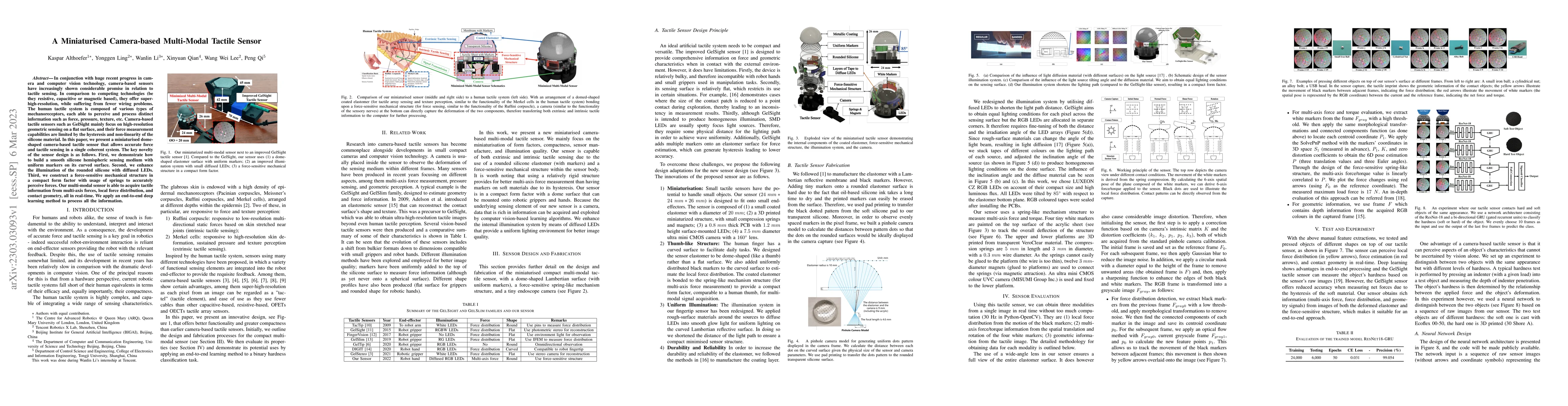 Thumbnail for A Miniaturised Camera-based Multi-Modal Tactile Sensor