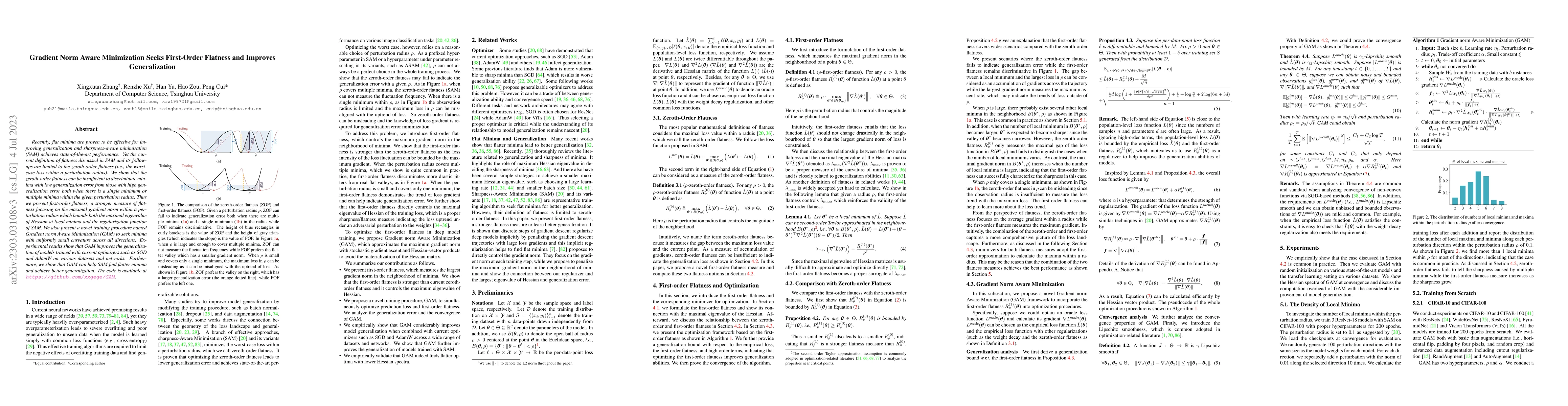 Thumbnail for Gradient Norm Aware Minimization Seeks First-Order Flatness and Improves
  Generalization