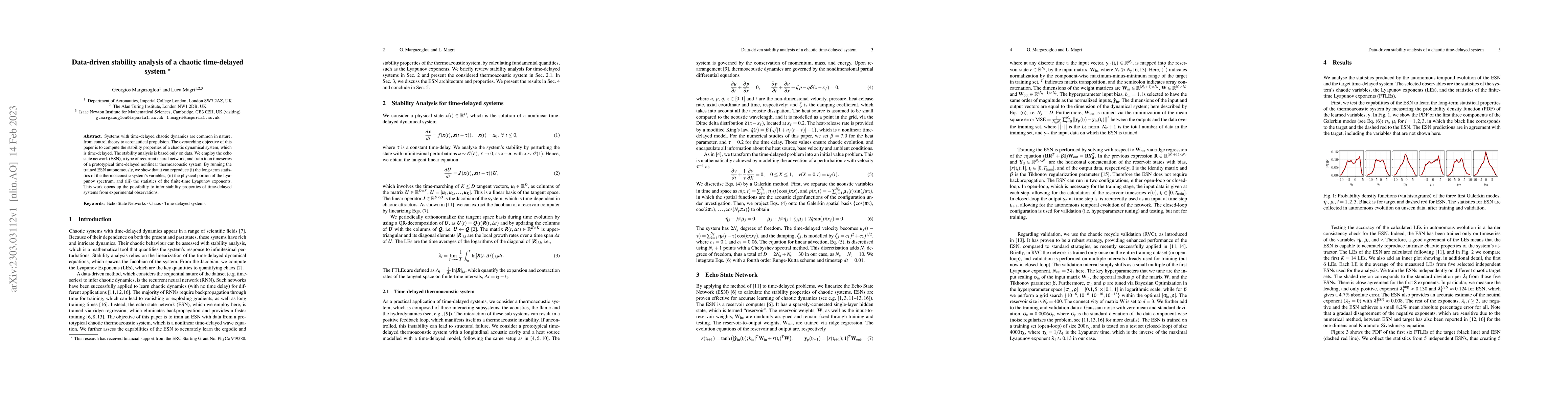 Thumbnail for Data-driven stability analysis of a chaotic time-delayed system