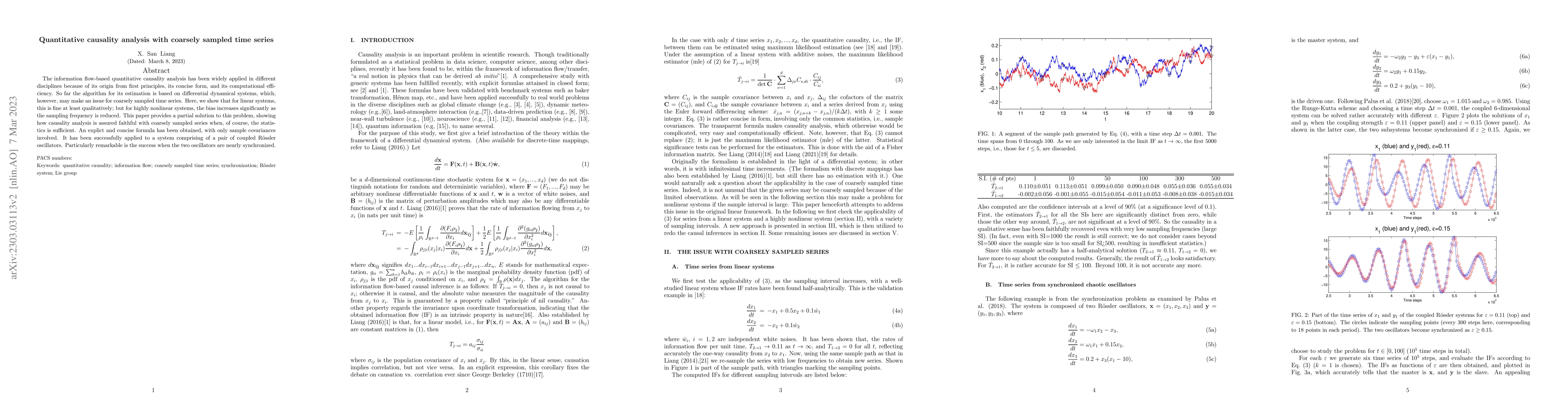 Thumbnail for Quantitative causality analysis with coarsely sampled time series