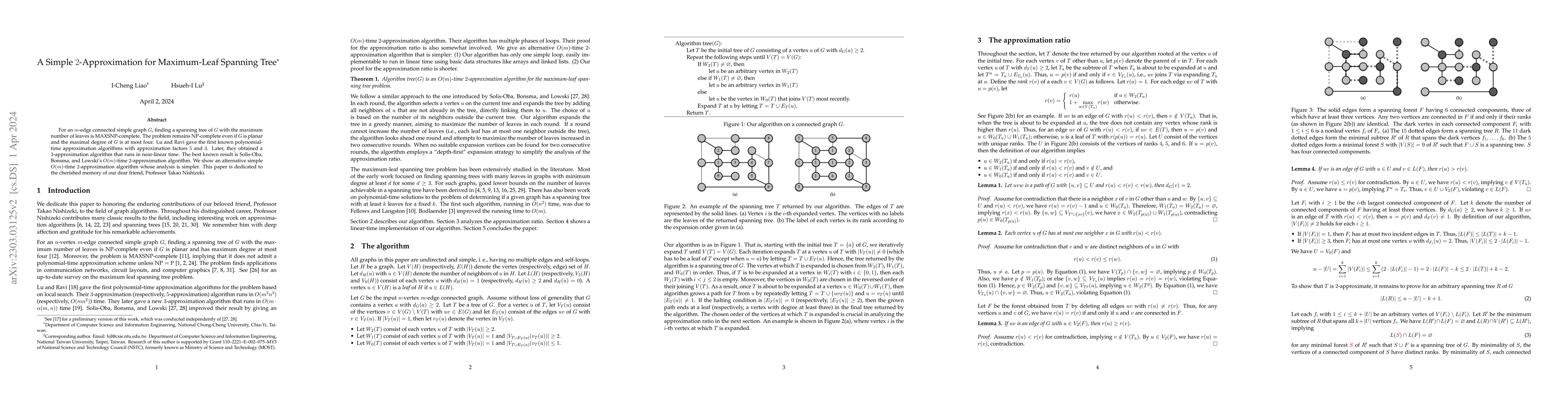 Thumbnail for A Simple 2-Approximation for Maximum-Leaf Spanning Tree