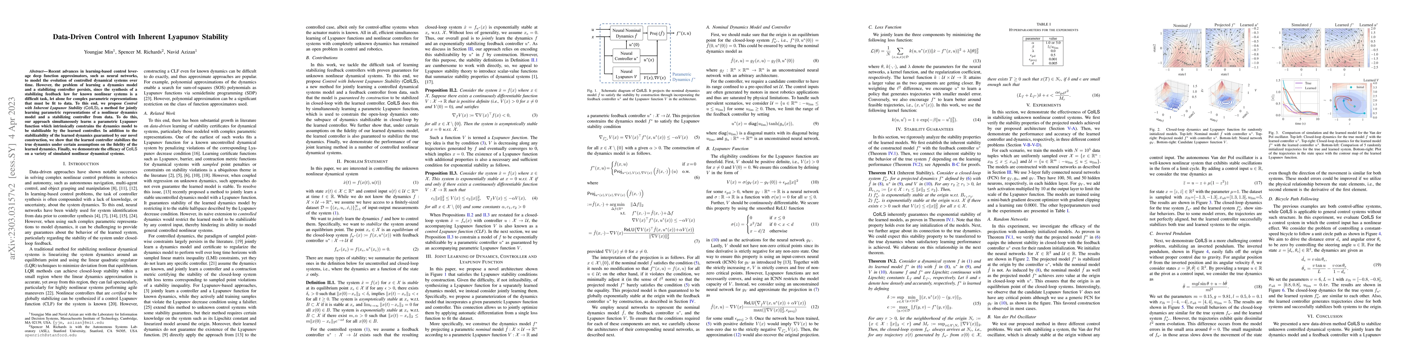 Thumbnail for Data-Driven Control with Inherent Lyapunov Stability