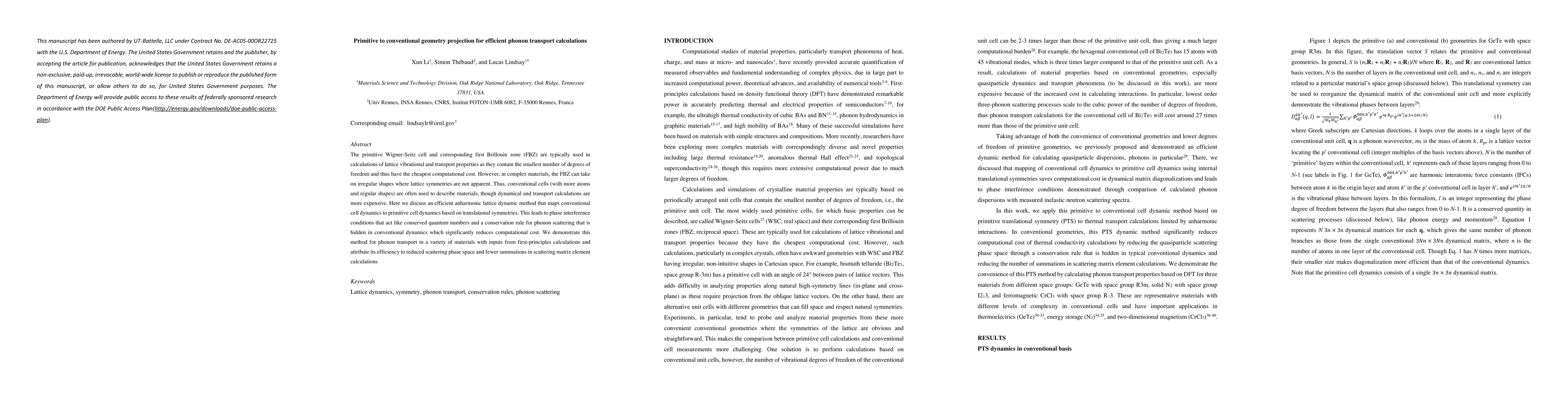 Thumbnail for Primitive to conventional geometry projection for efficient phonon
  transport calculations