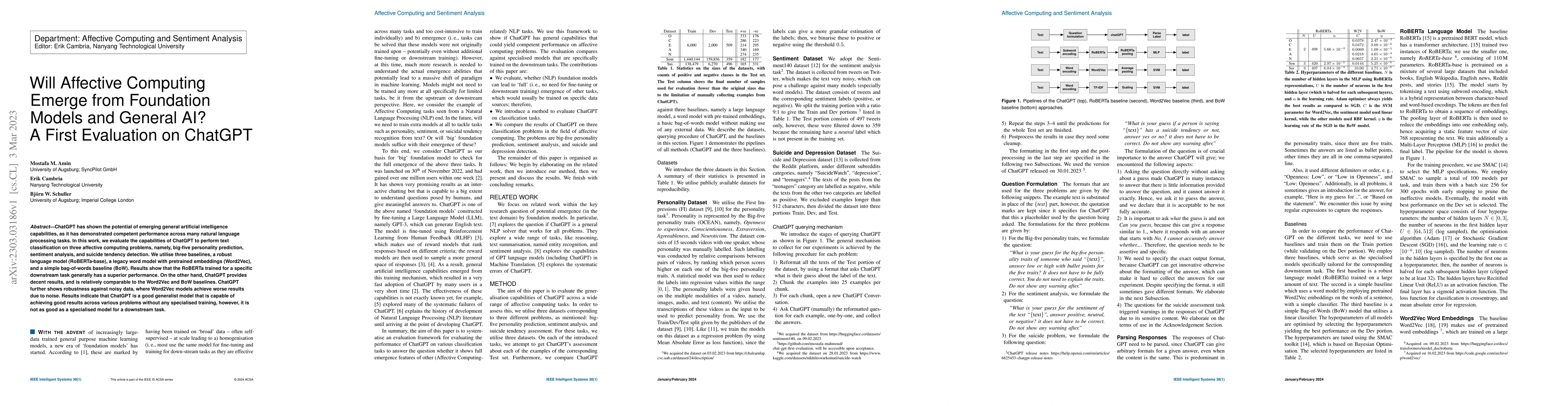 Thumbnail for Will Affective Computing Emerge from Foundation Models and General AI? A
  First Evaluation on ChatGPT