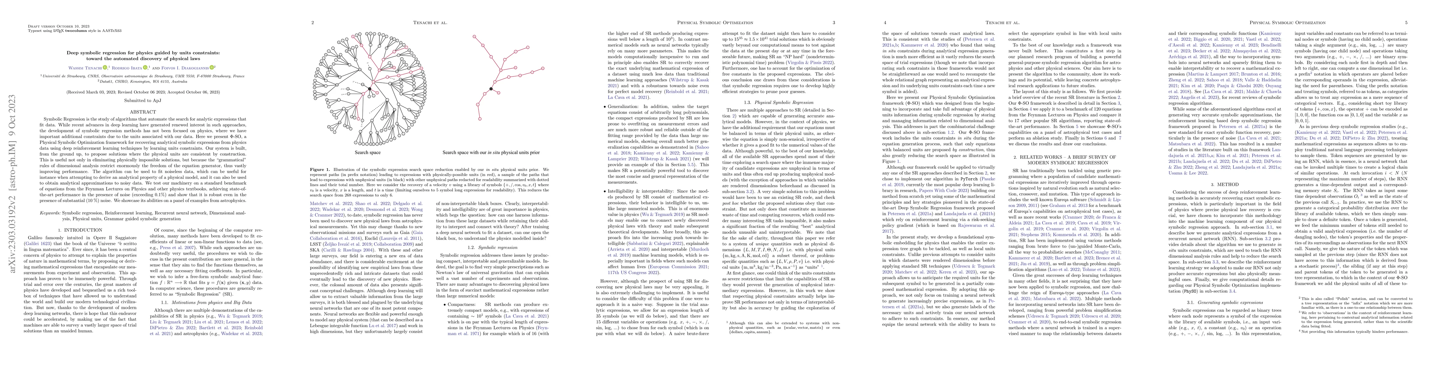 Thumbnail for Deep symbolic regression for physics guided by units constraints: toward
  the automated discovery of physical laws