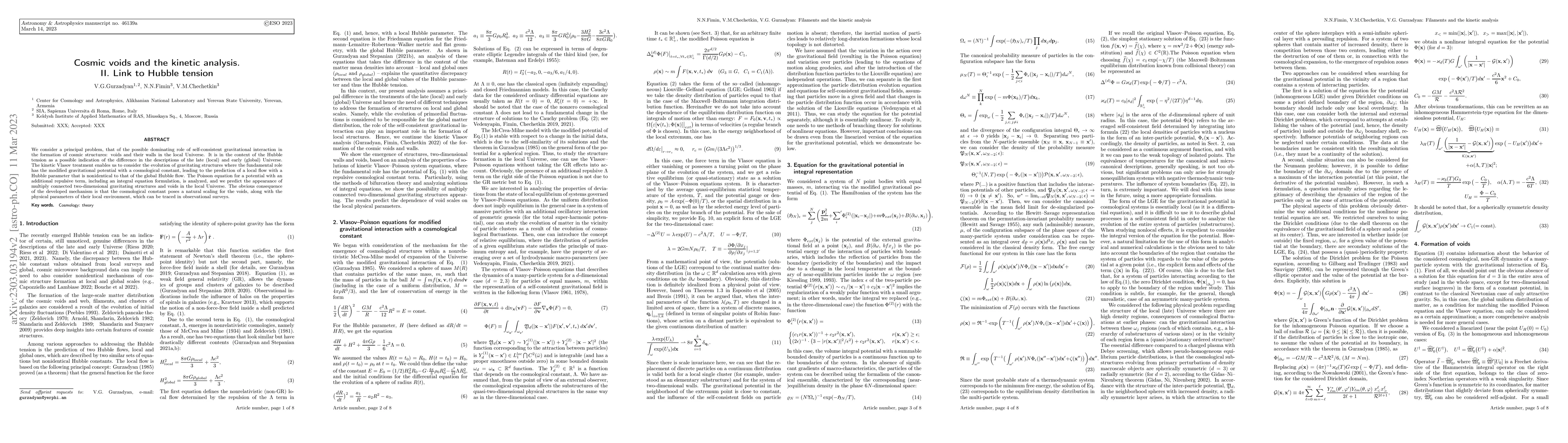 Thumbnail for Cosmic voids and the kinetic analysis. II. Link to Hubble tension