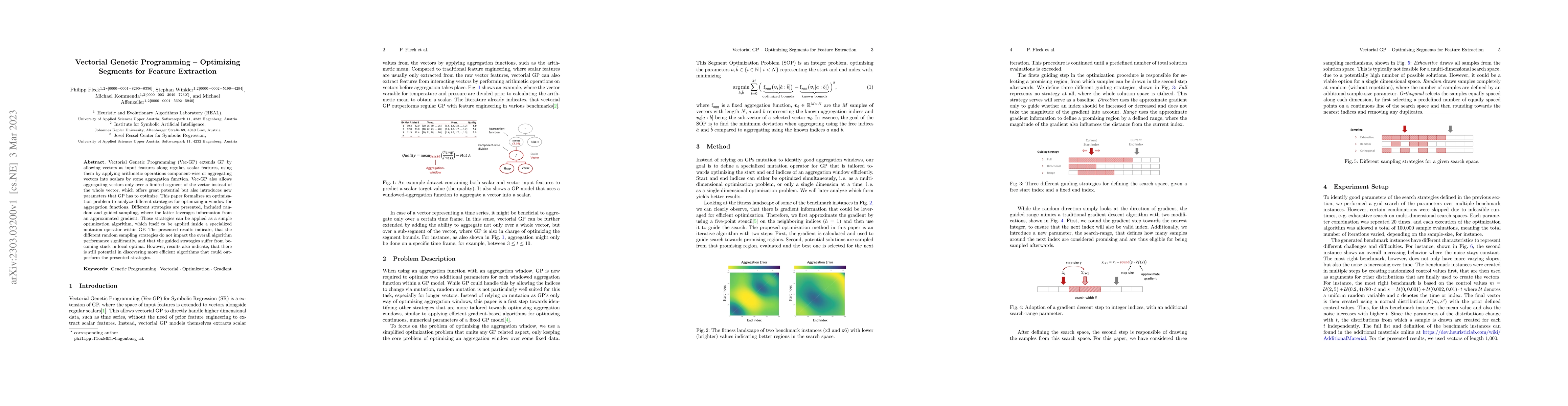 Thumbnail for Vectorial Genetic Programming -- Optimizing Segments for Feature
  Extraction