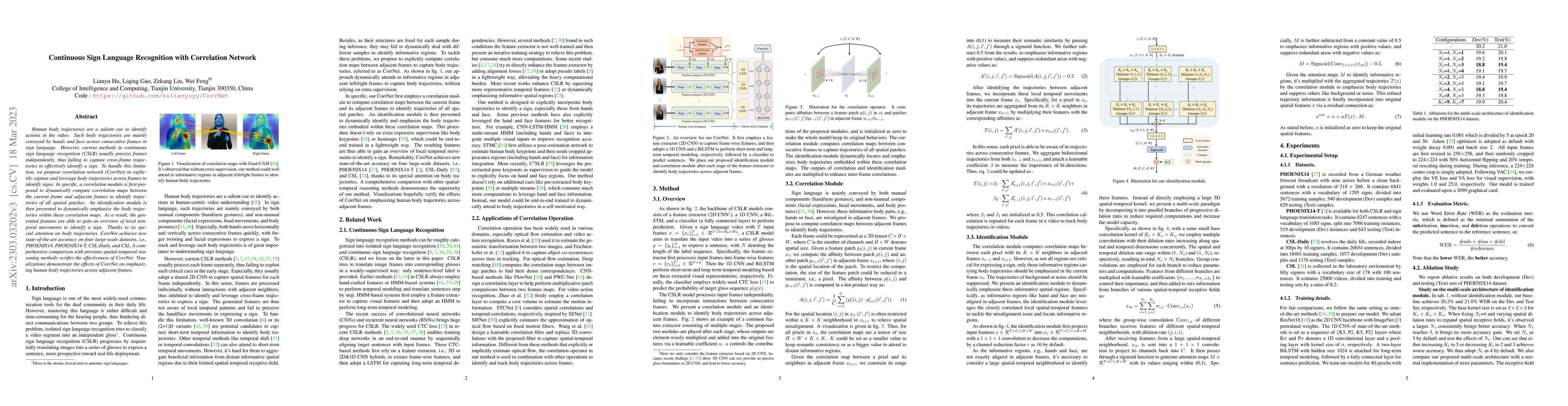 Thumbnail for Continuous Sign Language Recognition with Correlation Network