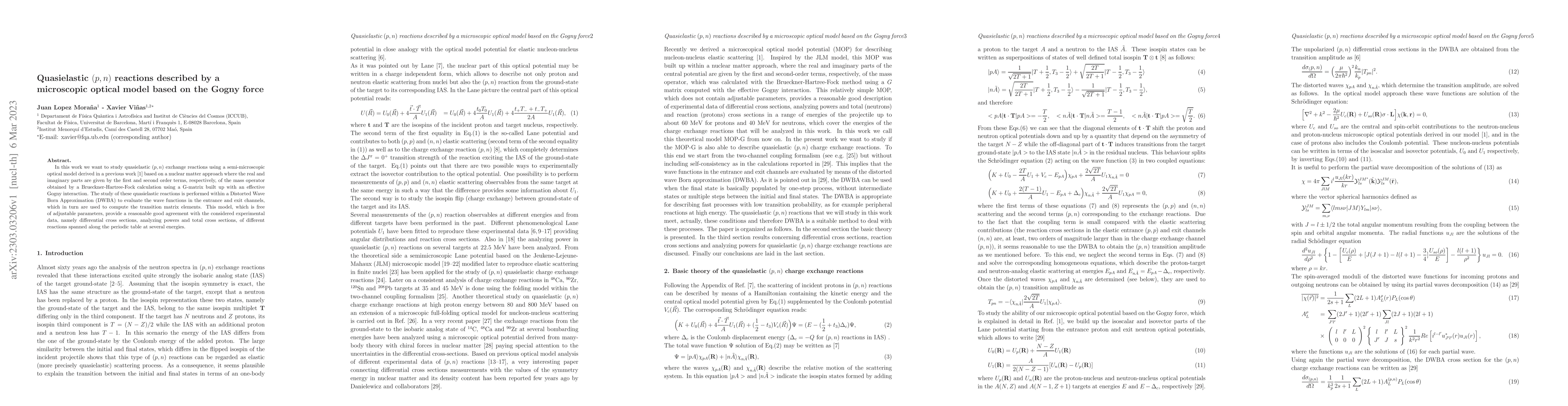 Thumbnail for Quasielastic (p, n) reactions described by a microscopic optical model
  based on the Gogny force