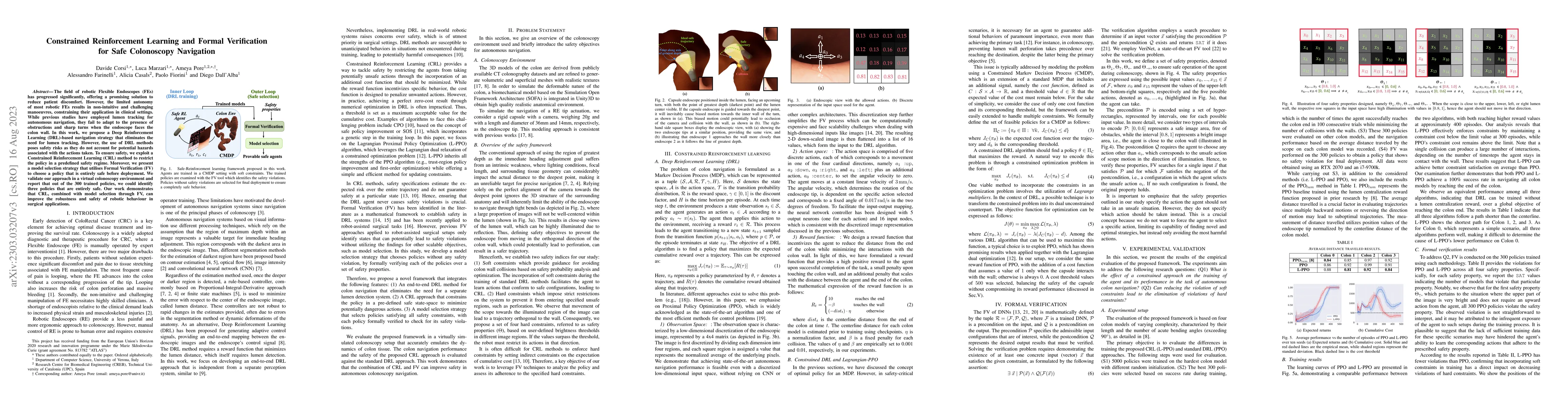 Thumbnail for Constrained Reinforcement Learning and Formal Verification for Safe
  Colonoscopy Navigation