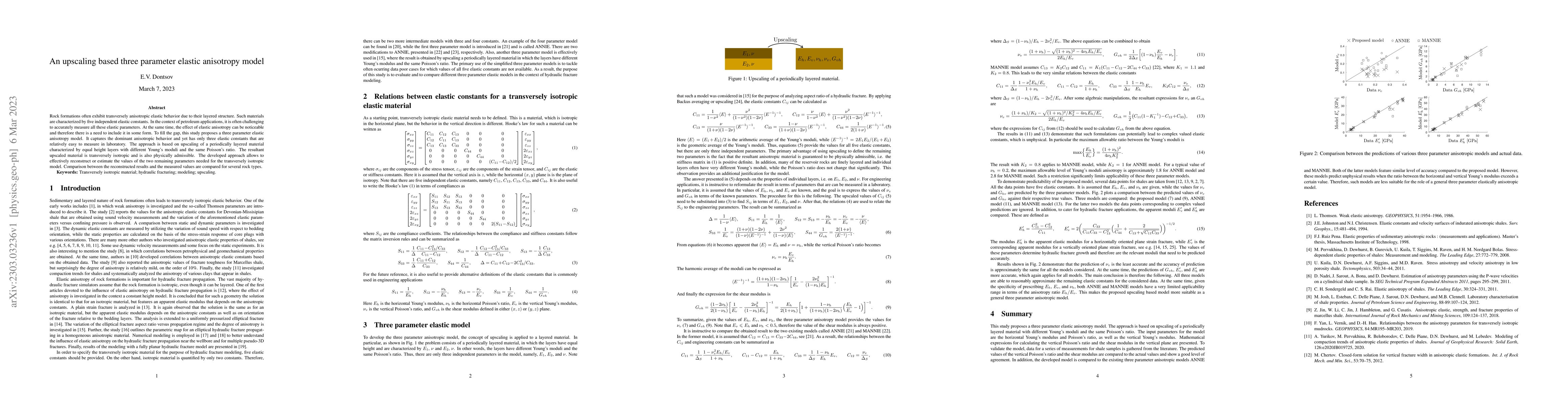 Thumbnail for An upscaling based three parameter elastic anisotropy model