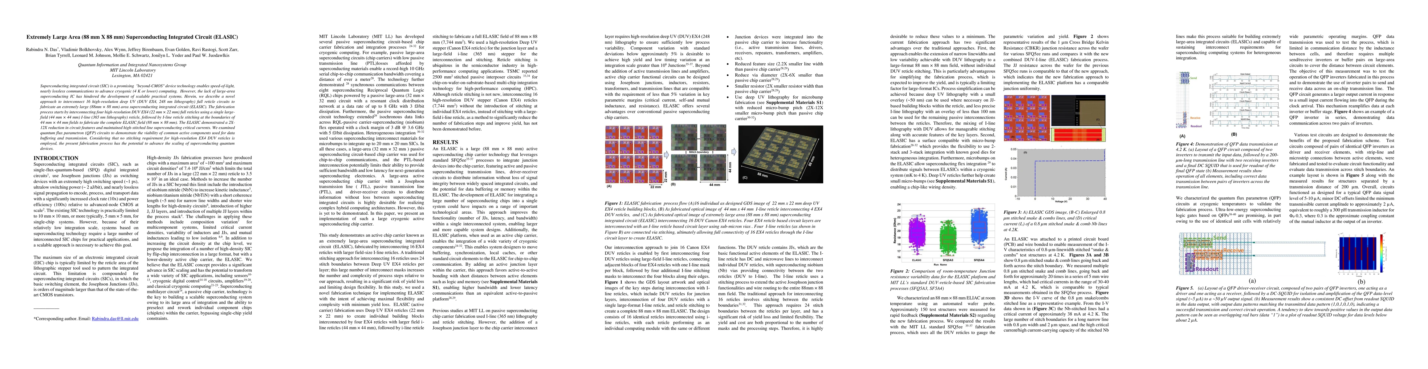 Thumbnail for Extremely Large Area (88 mm X 88 mm) Superconducting Integrated Circuit
  (ELASIC)