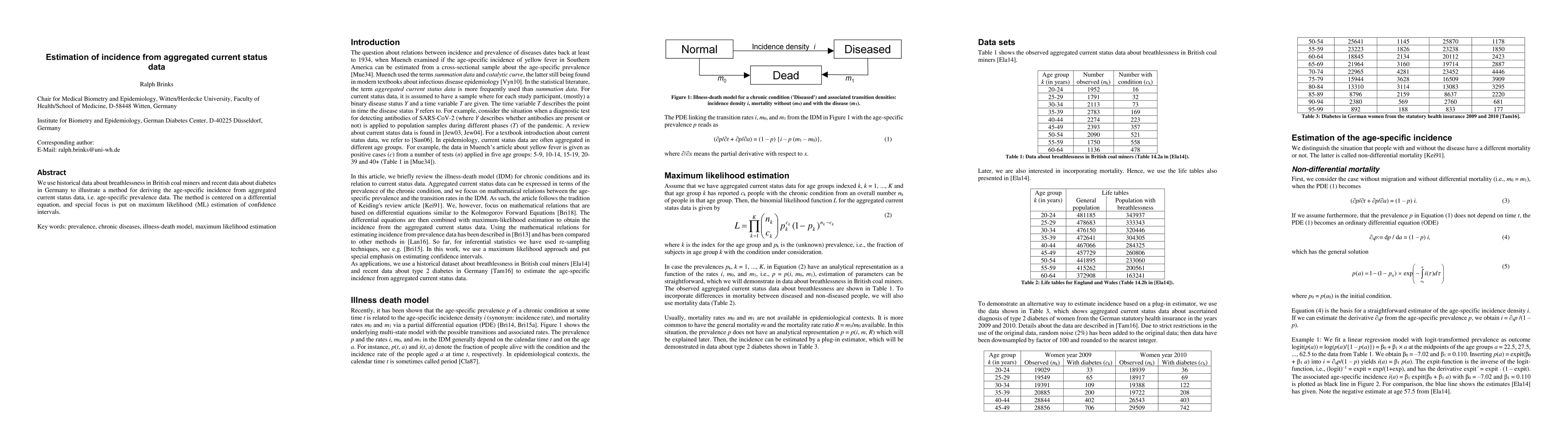 Thumbnail for Estimation of incidence from aggregated current status data