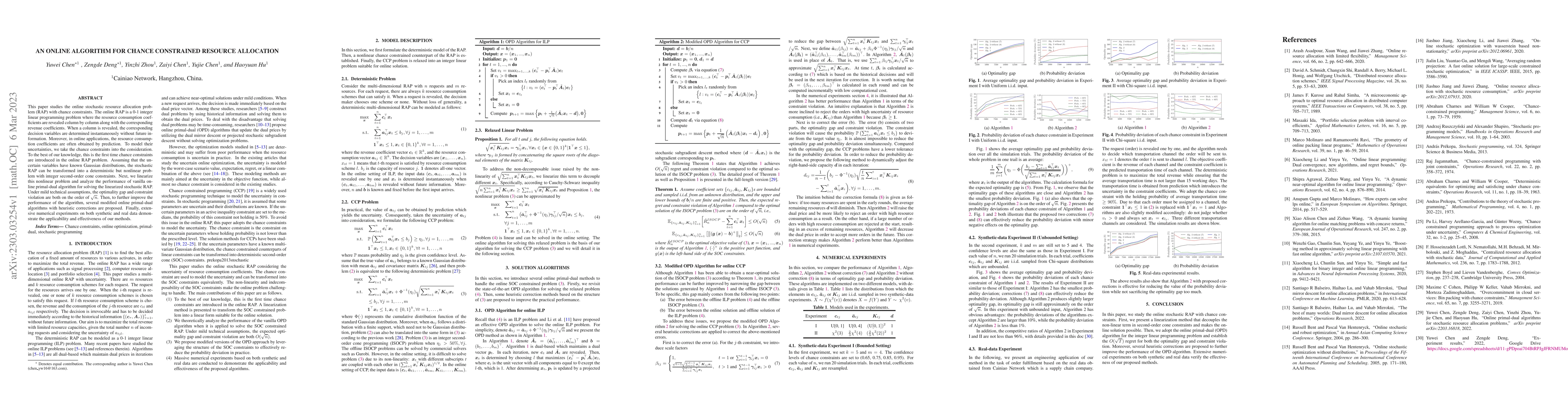 Thumbnail for An Online Algorithm for Chance Constrained Resource Allocation