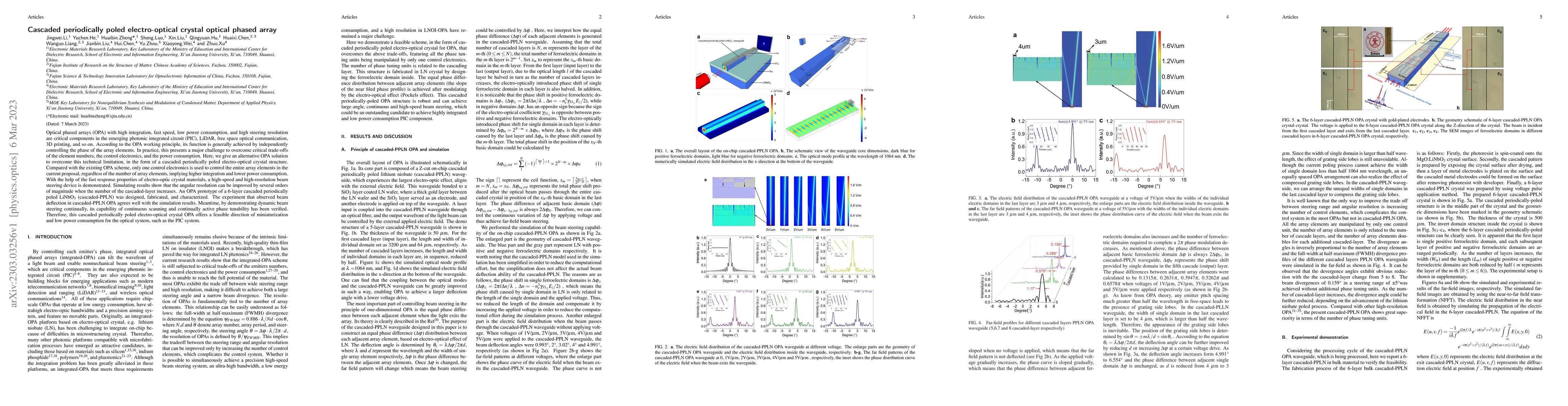 Thumbnail for Cascaded periodically poled electro-optical crystal optical phased array