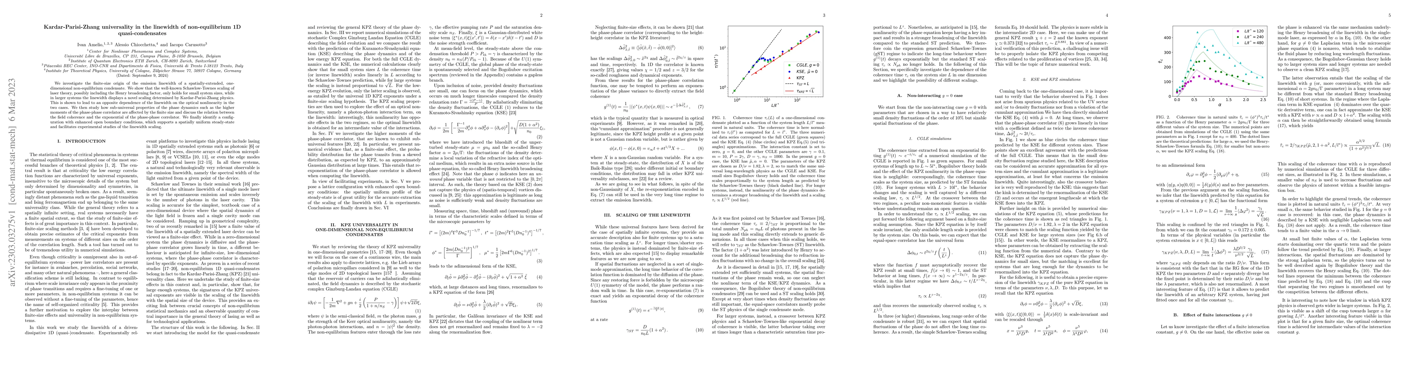 Thumbnail for Kardar-Parisi-Zhang universality in the linewidth of non-equilibrium 1D
  quasi-condensates