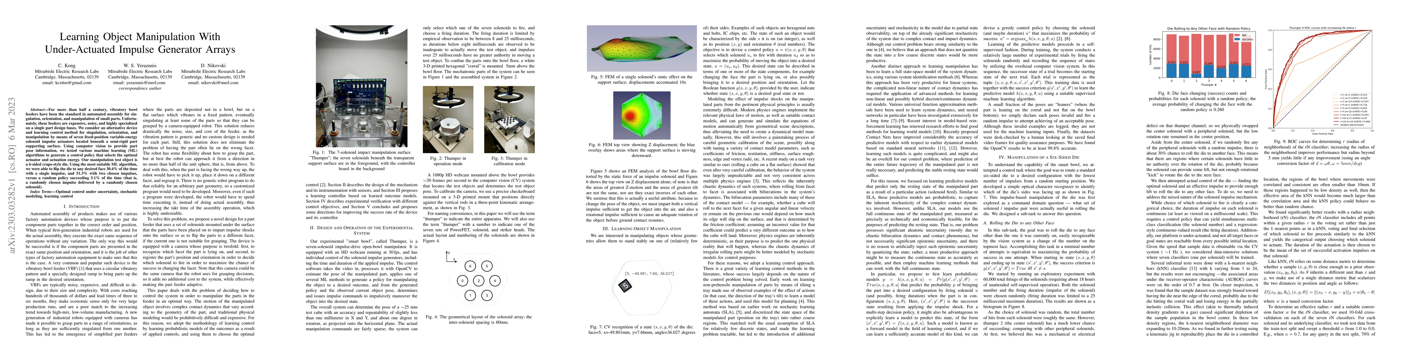 Thumbnail for Learning Object Manipulation With Under-Actuated Impulse Generator
  Arrays