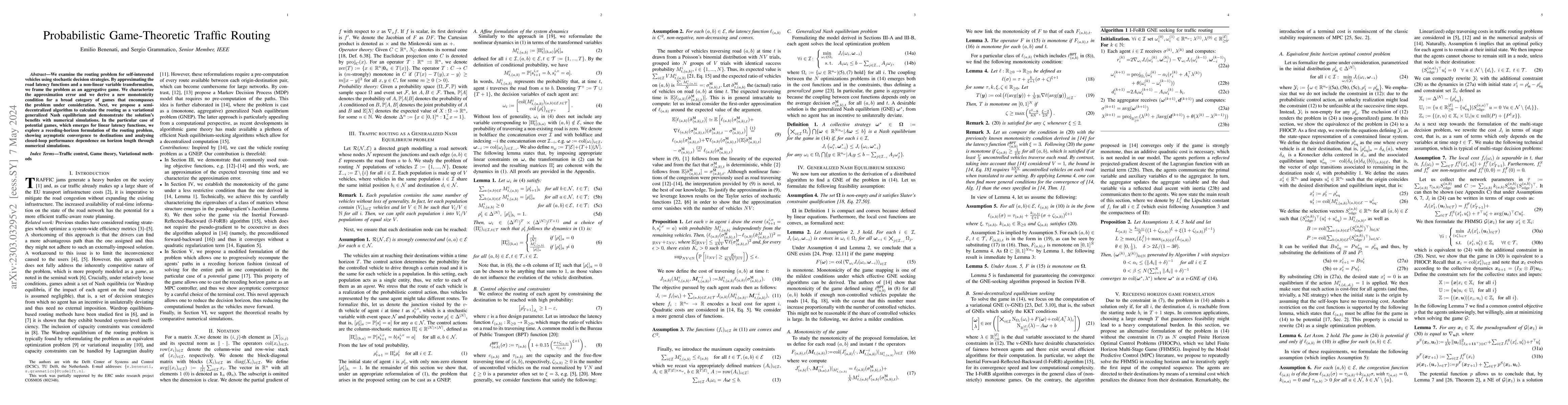 Thumbnail for Probabilistic Game-Theoretic Traffic Routing