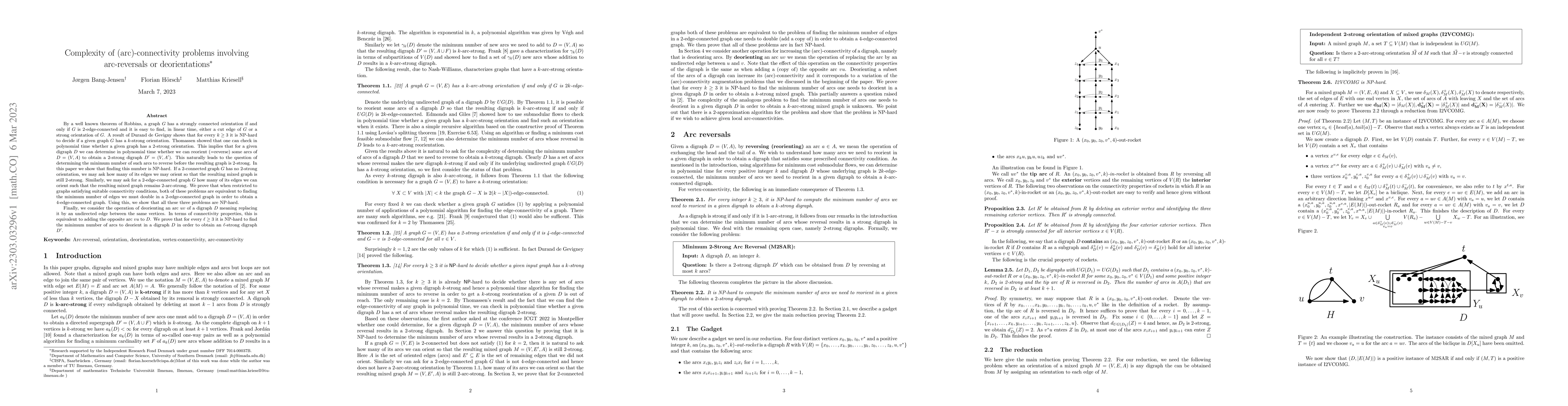 Thumbnail for Complexity of (arc)-connectivity problems involving arc-reversals or
  deorientations