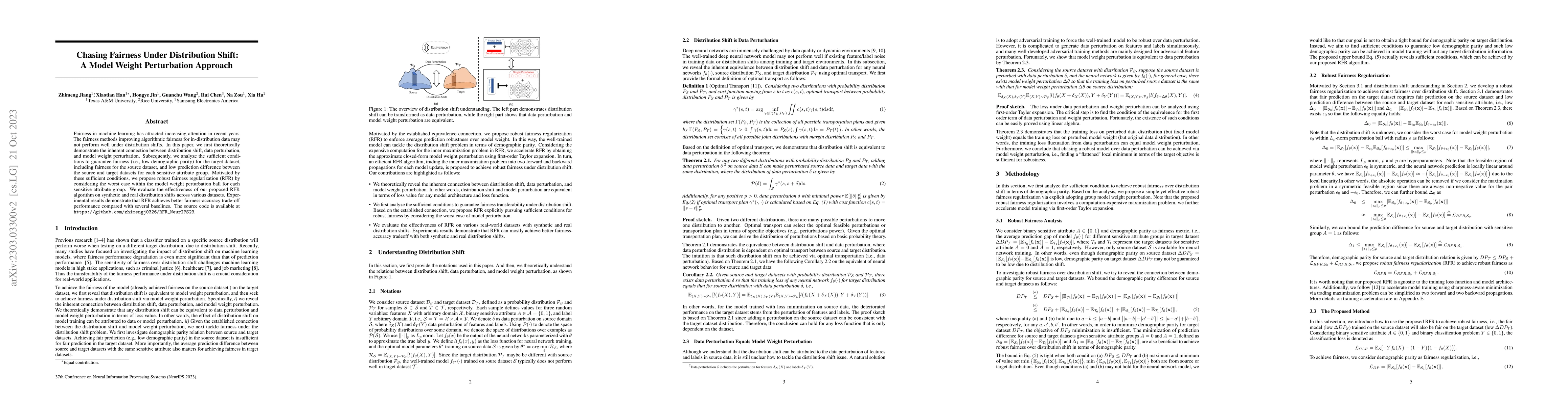 Thumbnail for Chasing Fairness Under Distribution Shift: A Model Weight Perturbation
  Approach