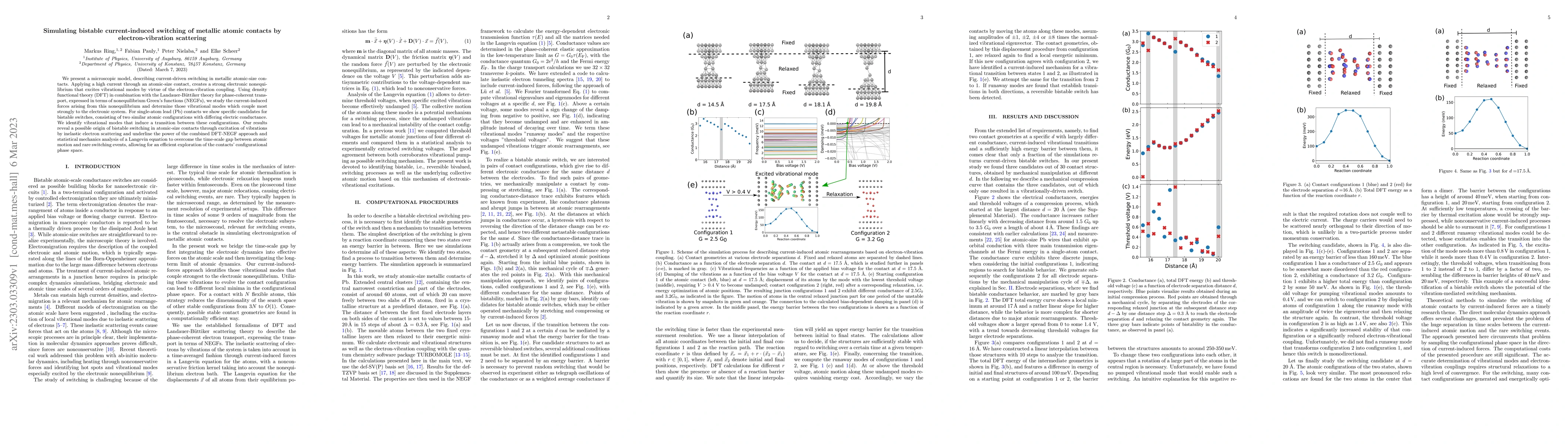 Thumbnail for Simulating bistable current-induced switching of metallic atomic
  contacts by electron-vibration scattering