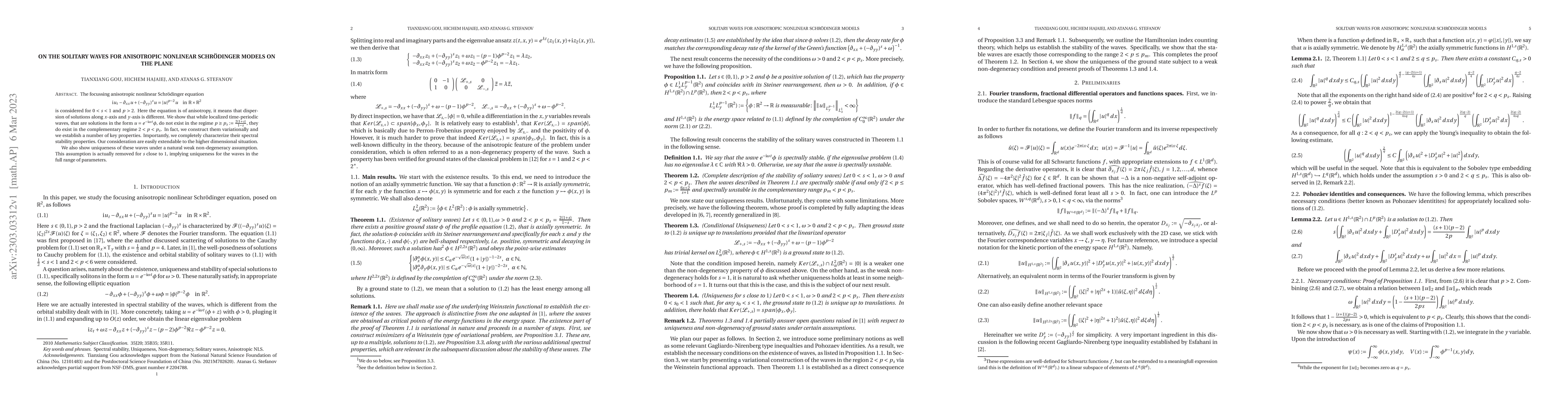 Thumbnail for On the solitary waves for anisotropic nonlinear Schr\"odinger models on
  the plane